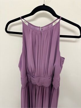 David's Bridal Purple Halter Bridesmaid Dress